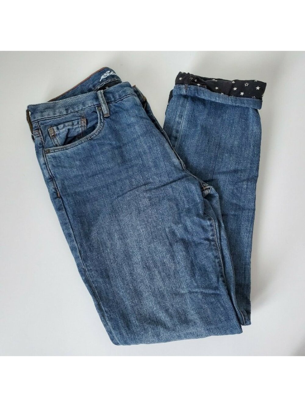 Eddie Bauer Women’s Size 8 Boyfriend Jeans Flannel Lined Relaxed Fit Blue